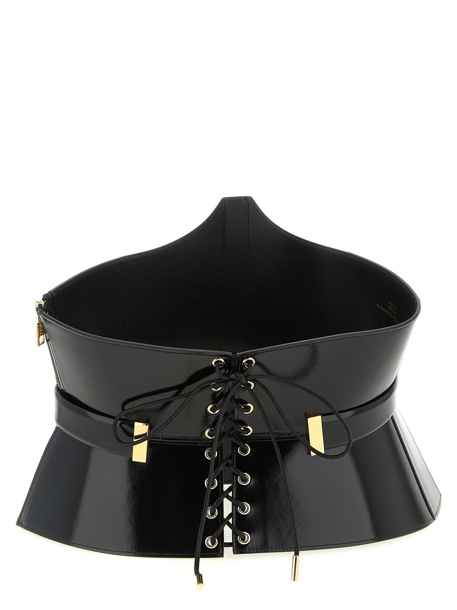 Elevate your style with the Elisabetta Franchi Black Leather High-Waist Belt, a sculptural masterpiece crafted from premium leather, designed for the modern connoisseur.