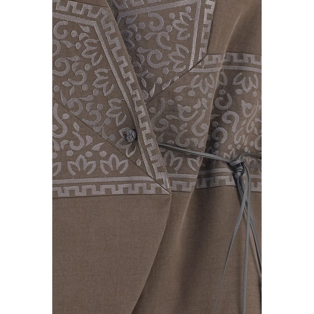 Giorgio Armani Brown Silk Sleeveless Jacket - Exquisite Luxury