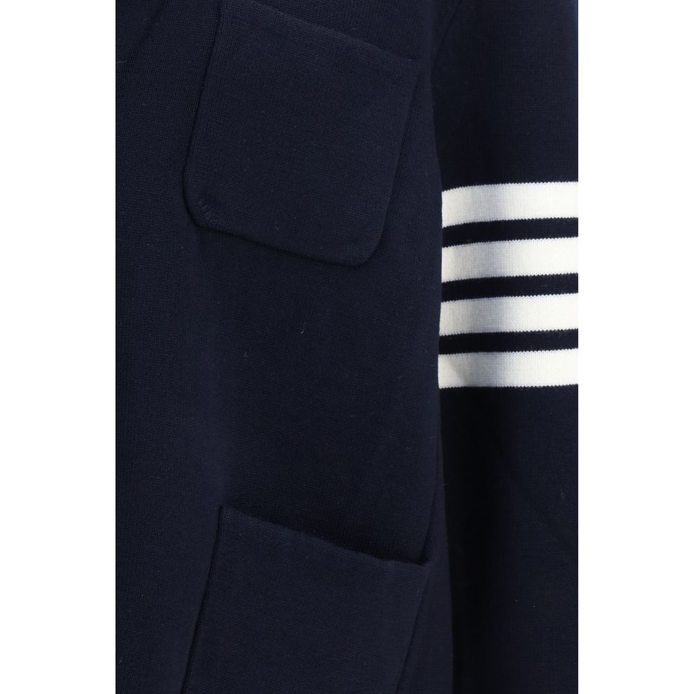 Thom Browne Blue Wool Oves Aries Full-Length Jacket - Exquisite Tailoring