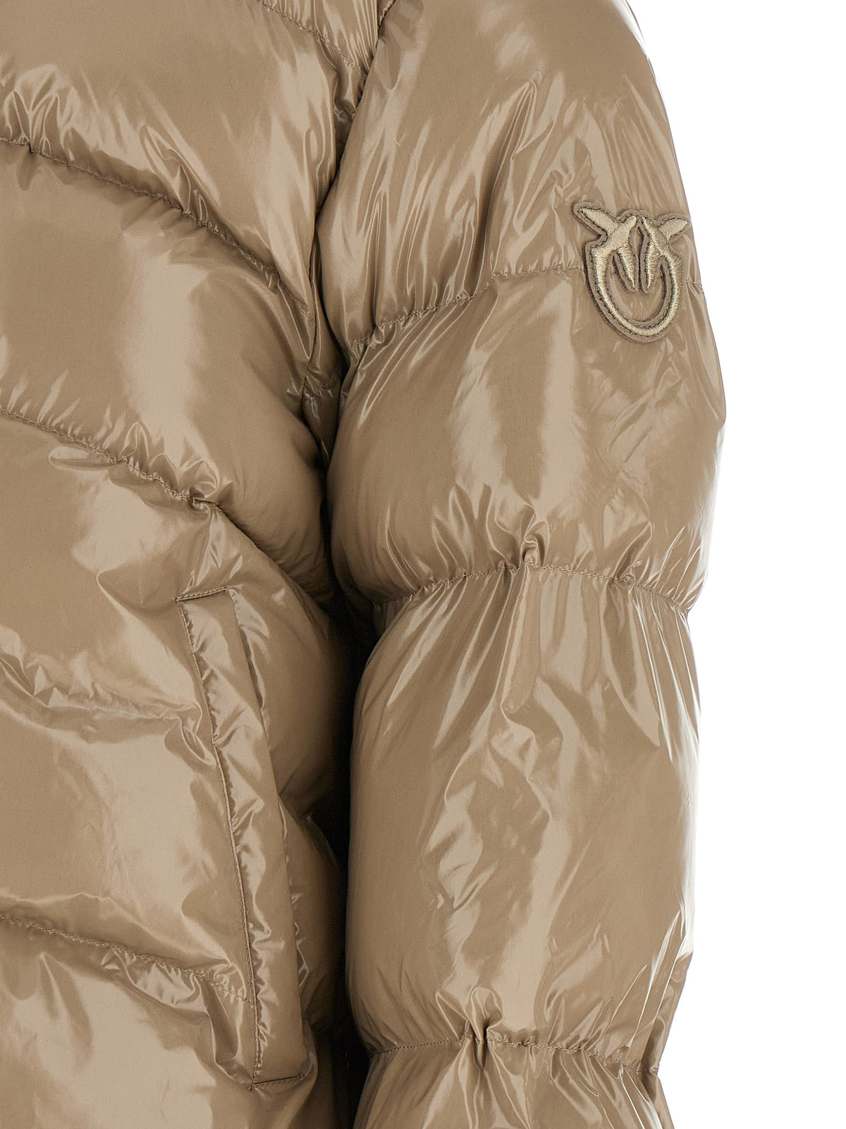 PINKO Beige Polyamide Full-Length Jacket - Elevate Your Elegance