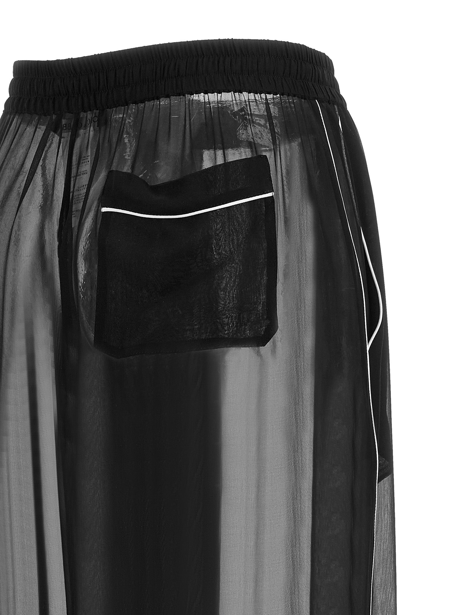 Dolce & Gabbana Black Silk Casual Pants - Luxurious Elegance