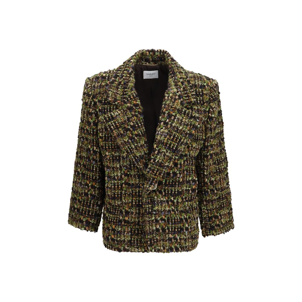 Saint Laurent Multicolor Wool Oves Aries Full-Length Jacket - Luxury Fashion Statement