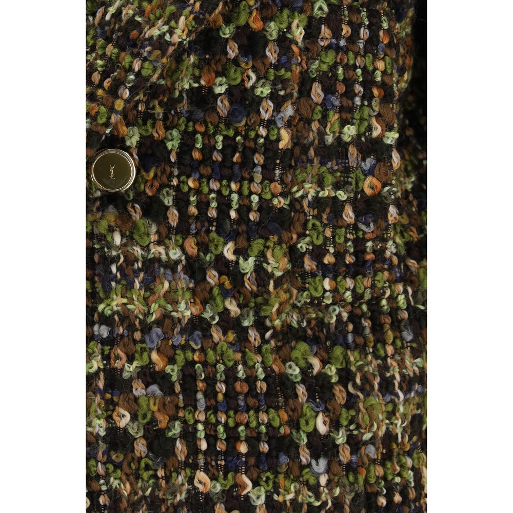 Saint Laurent Multicolor Wool Oves Aries Full-Length Jacket - Luxury Fashion Statement