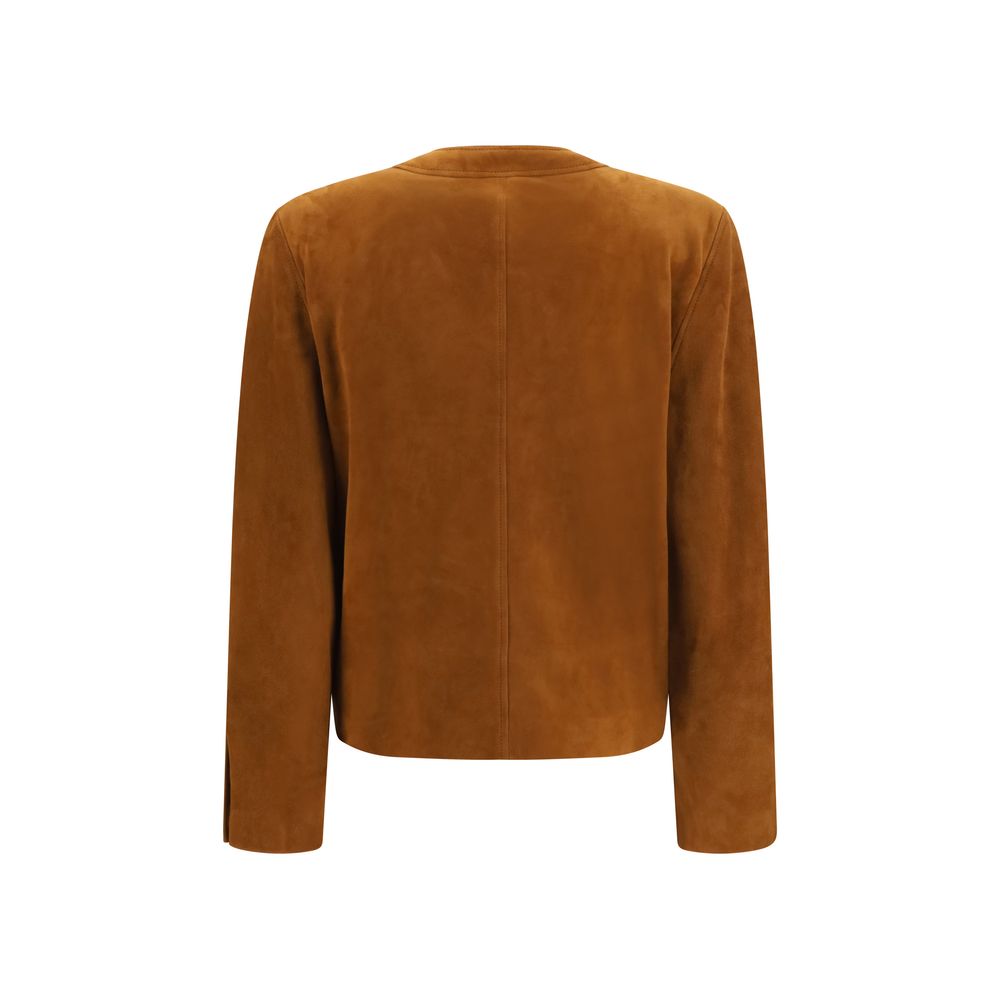 Saint Laurent Brown Lamb Ovis Aries Full-Length Jacket - Luxury Elegance