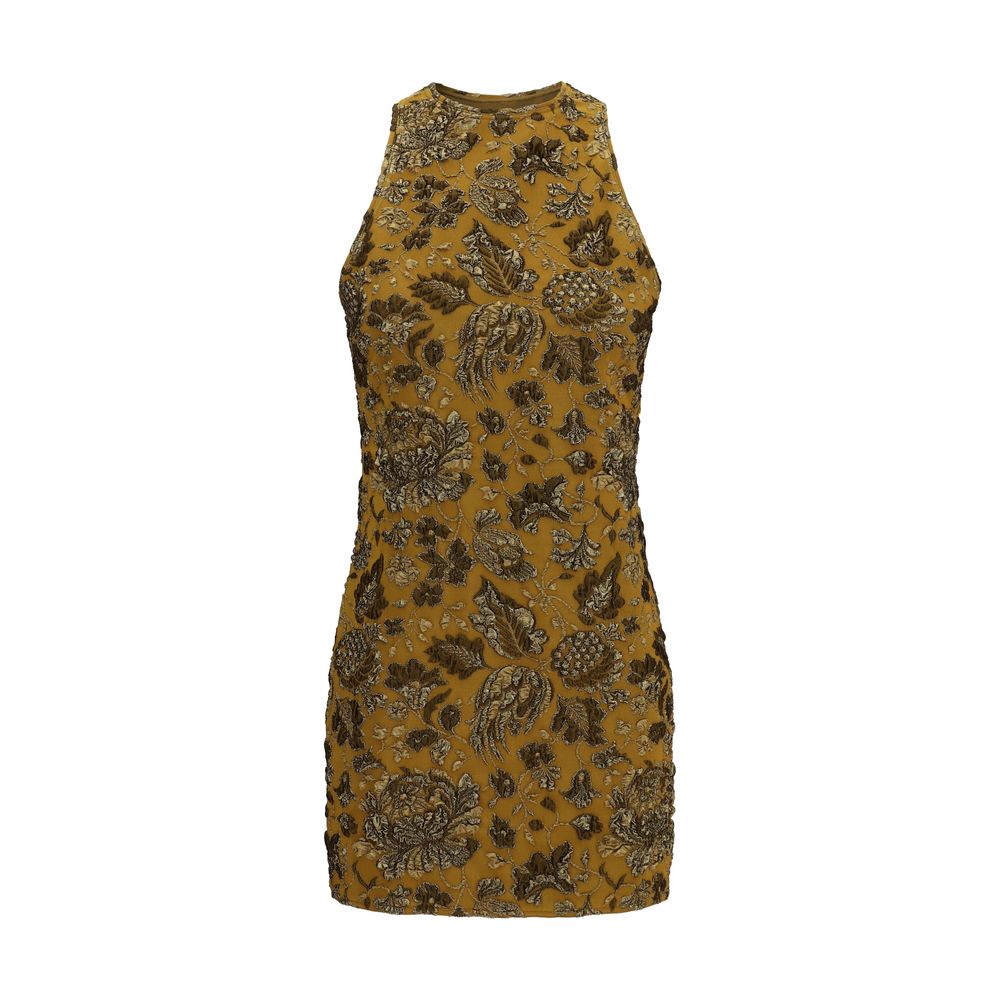 Saint Laurent Back-cross Mini Dress - Exquisite Metallic Elegance