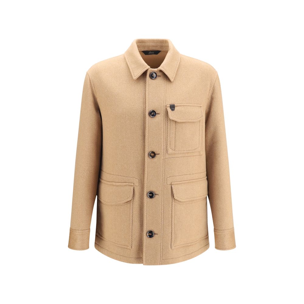Brioni Beige Cashmere Leather Jacket - Timeless Luxury Elegance