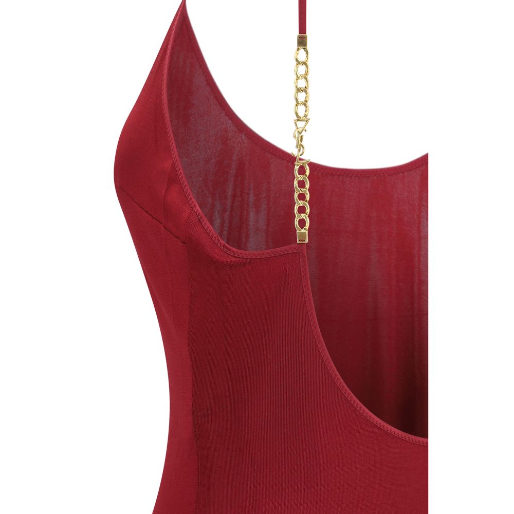 Indulge in the Saint Laurent Bordeaux Viscose Casual Dress, a masterpiece of elegance and sensuality, crafted from luxurious viscose for the discerning individual.