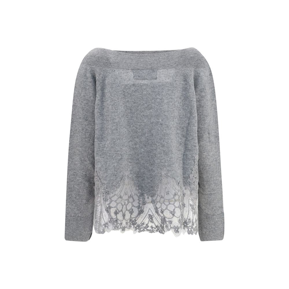 Indulge in the luxurious Ermanno Scervino Gray Cashmere Sweater, crafted from 100% Kashmir, epitomizing exquisite Italian design and timeless elegance for discerning tastes.