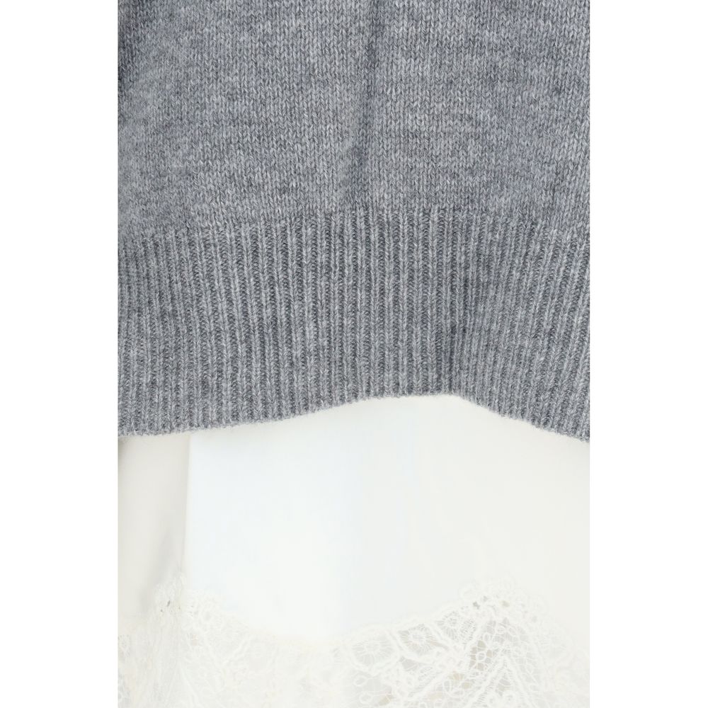 Ermanno Scervino Gray Cashmere Sweatshirt - Timeless Luxury Elegance