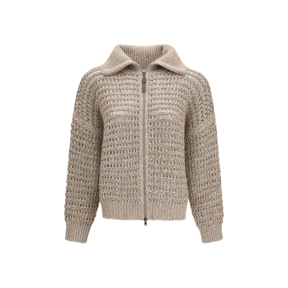 Experience the exquisite Brunello Cucinelli Gray Cashmere Cardigan, crafted from 100% Kashmir, embodying timeless elegance and unparalleled comfort for the discerning individual.