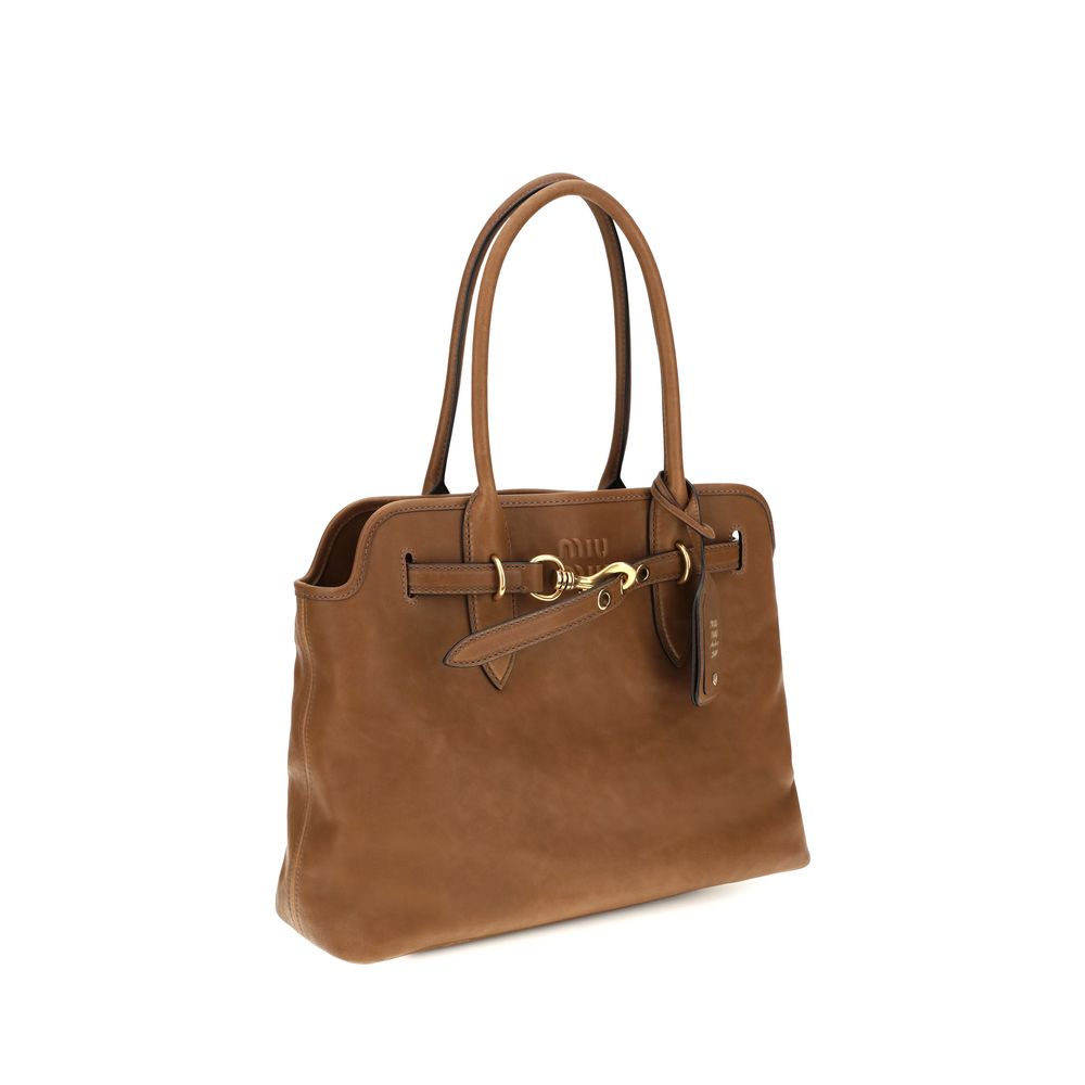 Miu Miu Brown Calf Leather Shoulder Bag - Timeless Luxury