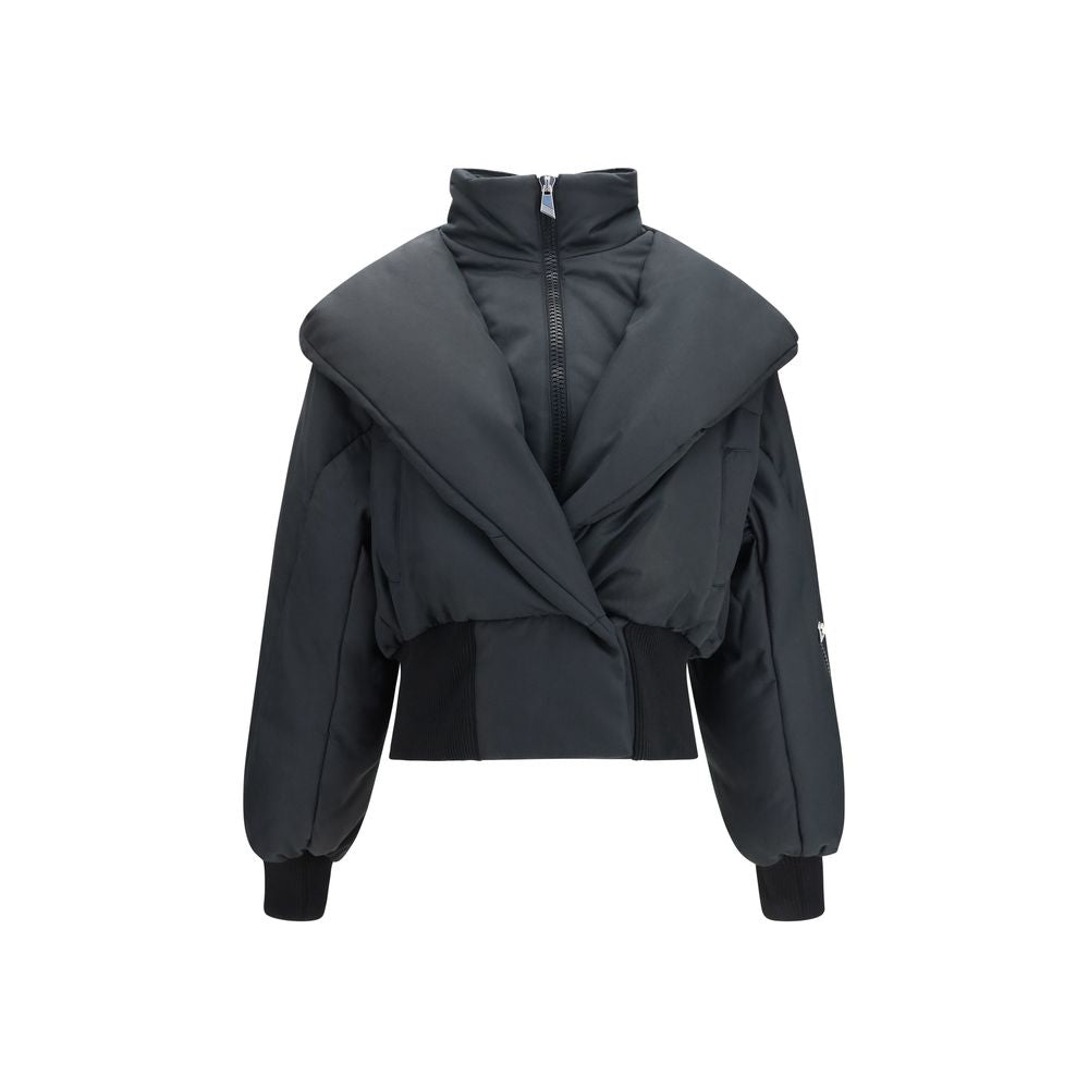 The Attico Black Cotton Full-Length Jacket - Luxe Puffer Elegance