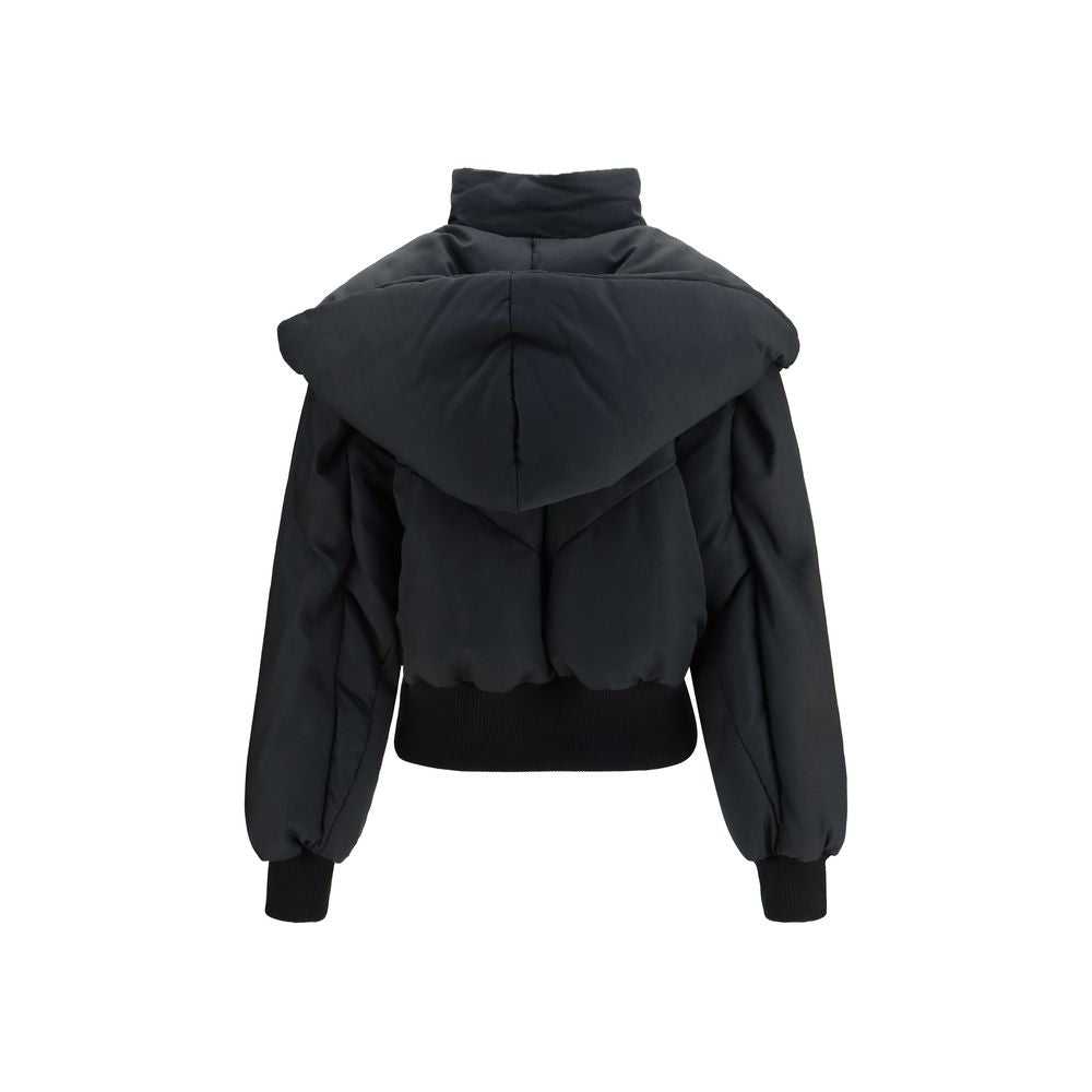 The Attico Black Cotton Full-Length Jacket - Luxury Puffer Elegance