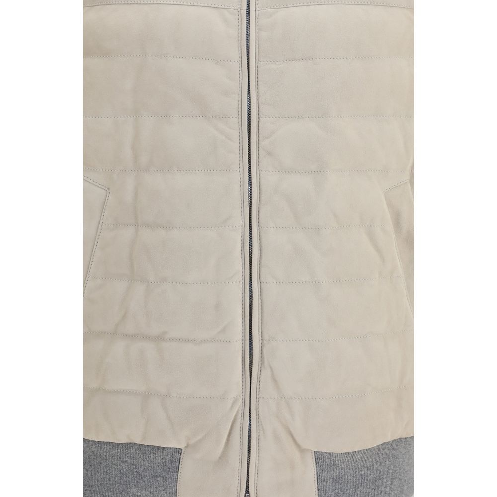 Brunello Cucinelli Luxe Calf Leather Sleeveless Jacket