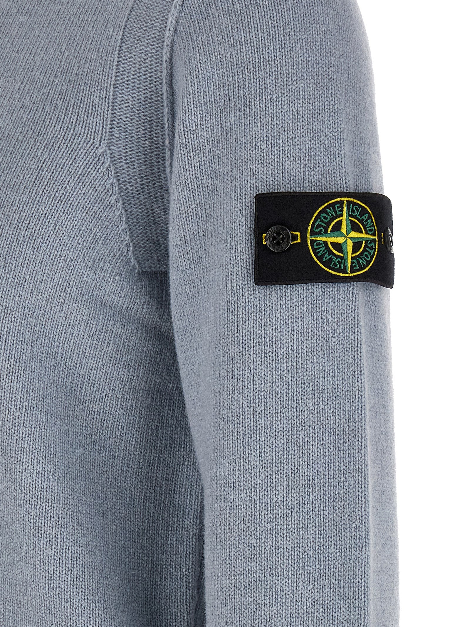 Stone Island Blue Virgin Wool Cardigan