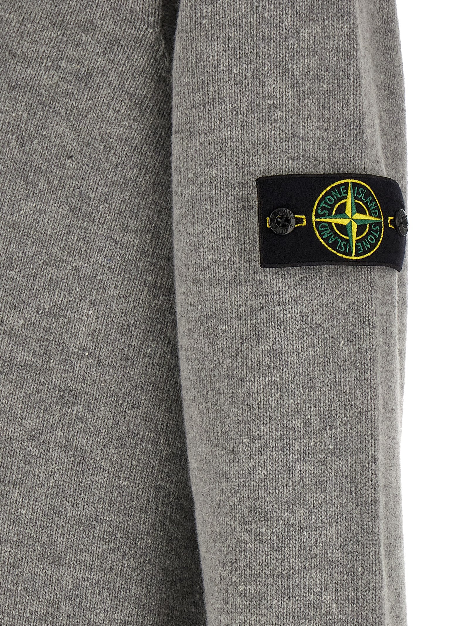 Stone Island Gray Virgin Wool Cardigan