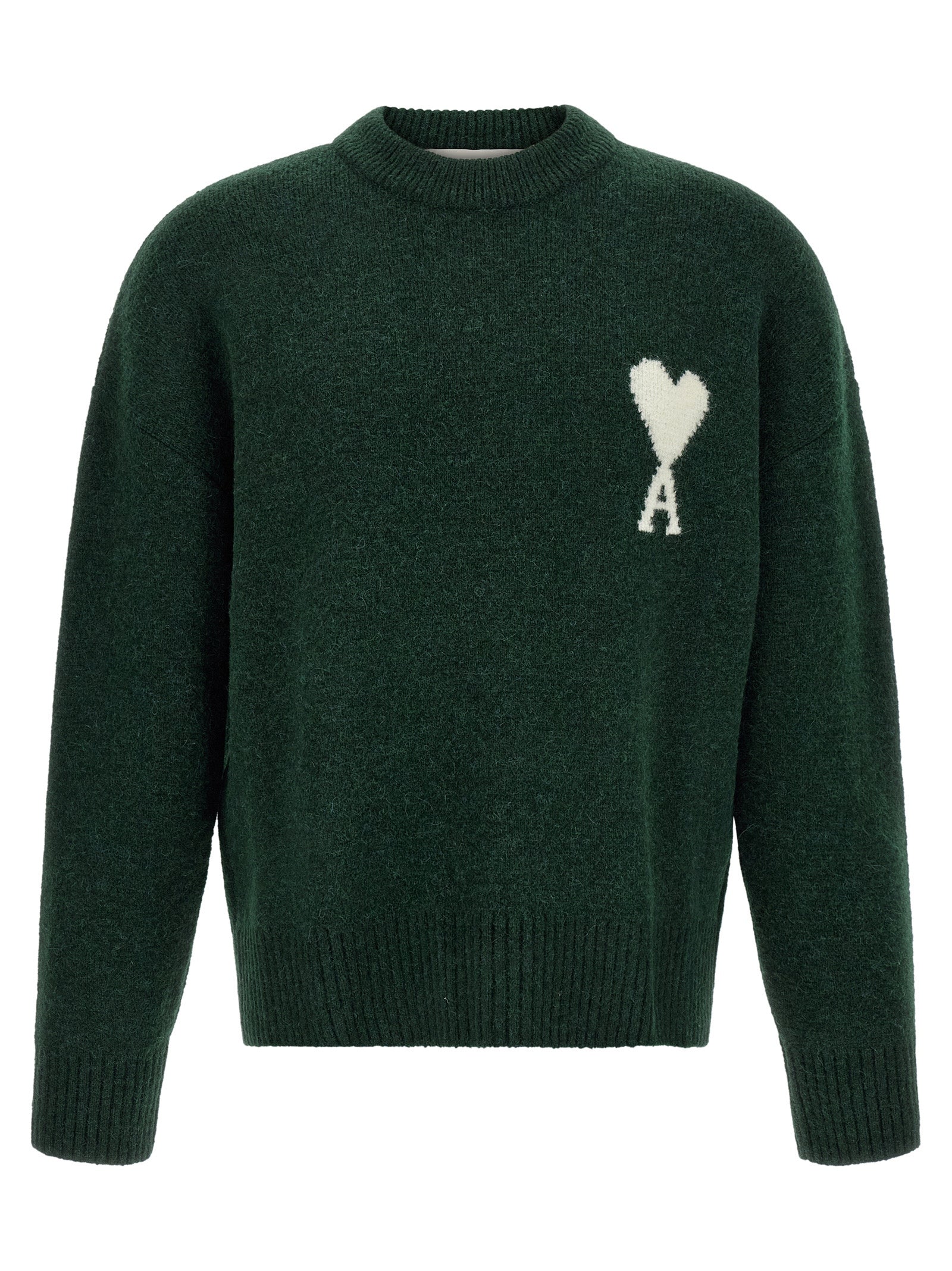 Ami Paris Bicolor Alpaca Leather Cardigan - Luxury Knitwear