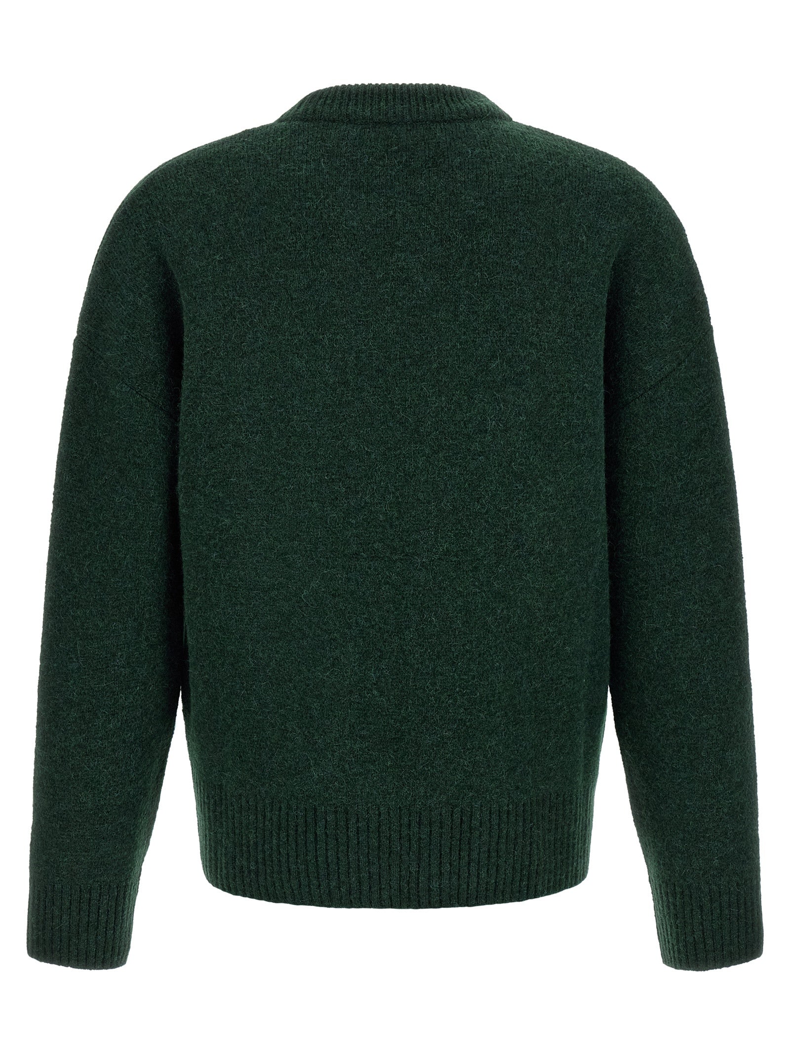 Ami Paris Bicolor Alpaca Leather Cardigan - Luxury Knitwear