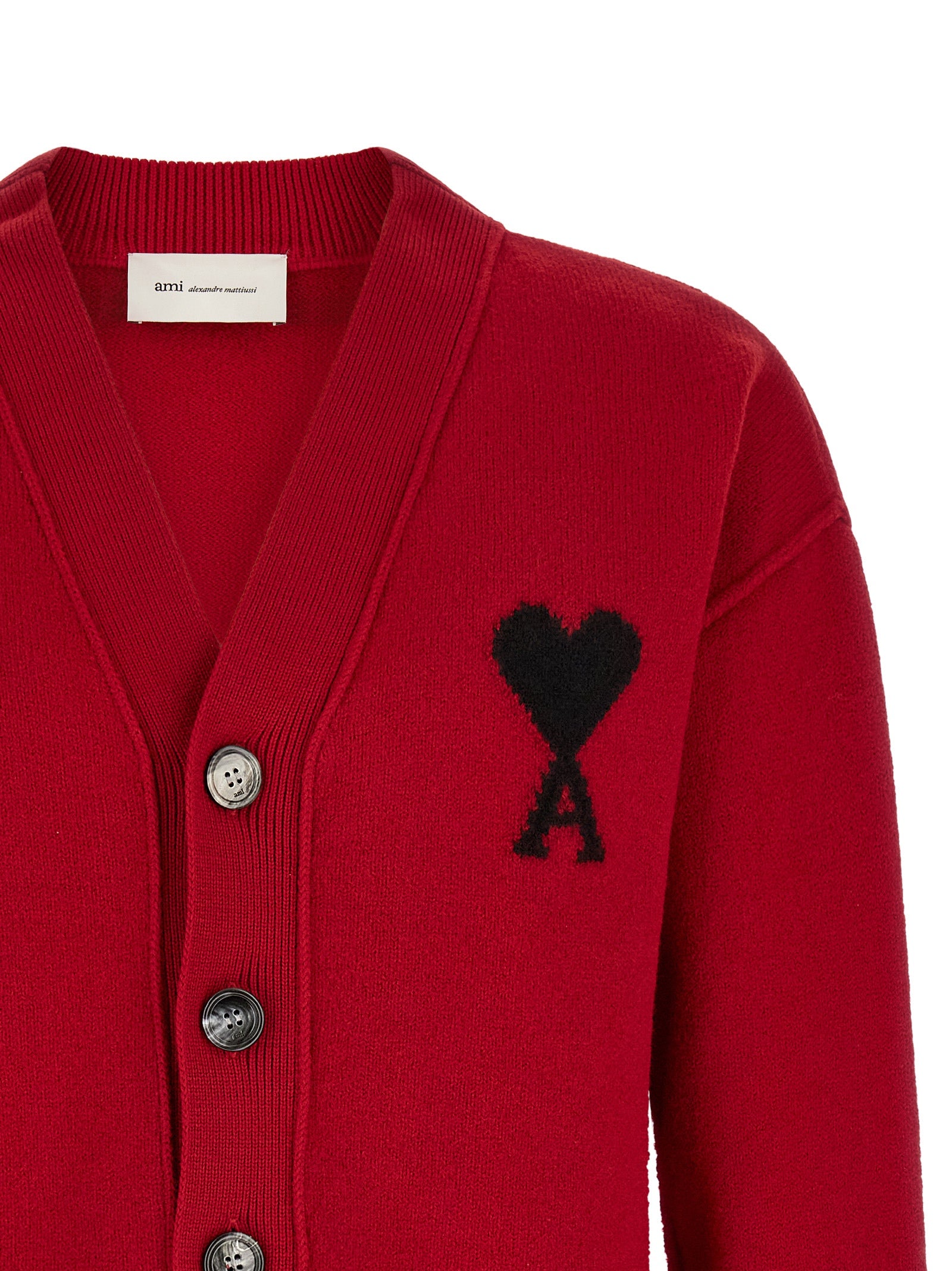 Ami Paris Multicolor Wool Cardigan - Luxurious Merino Elegance