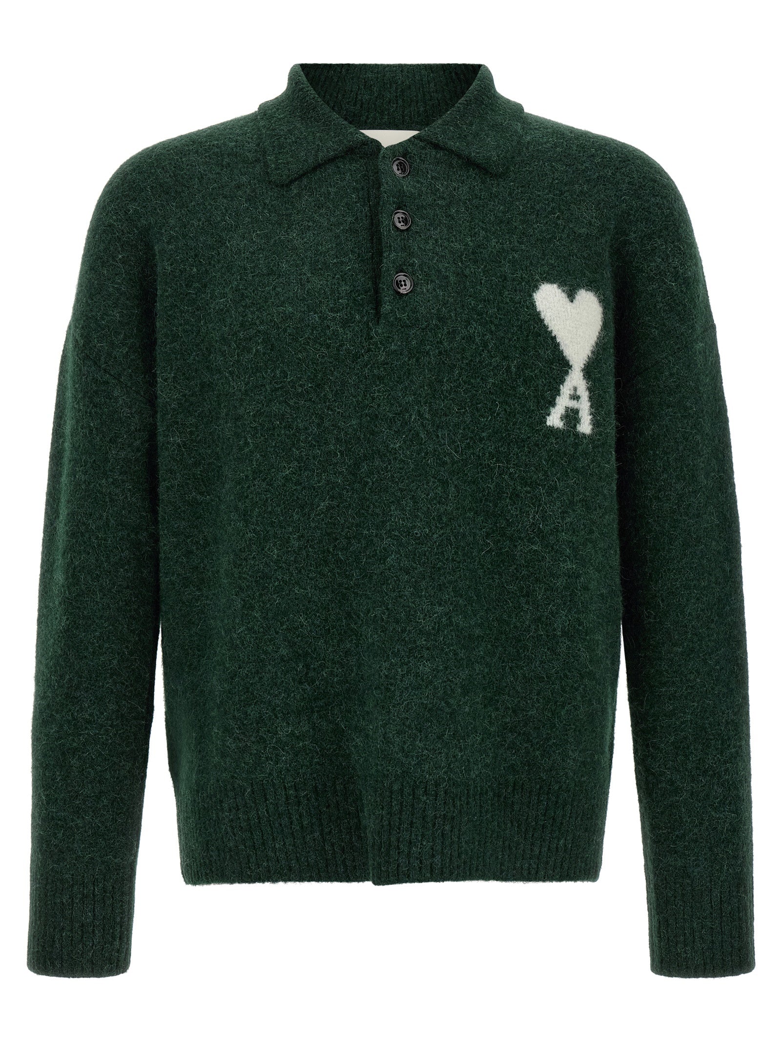 Ami Paris Bicolor Alpaca Leather Polo Shirt - Timeless Luxury