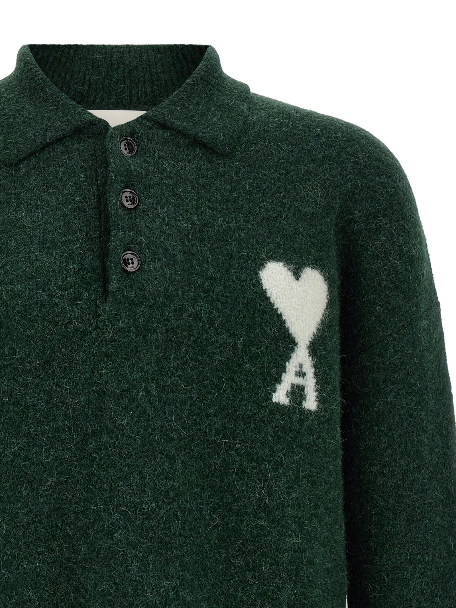 Ami Paris Bicolor Alpaca Leather Polo Shirt - Timeless Luxury