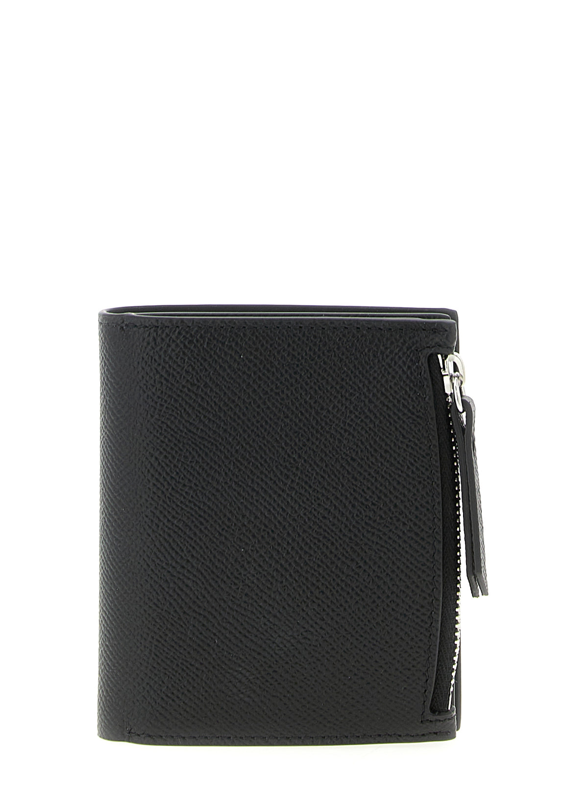 Indulge in the Maison Margiela Black Calfskin Cardholder, where luxurious hammered leather meets minimalist elegance, embodying sophistication for the discerning individual.