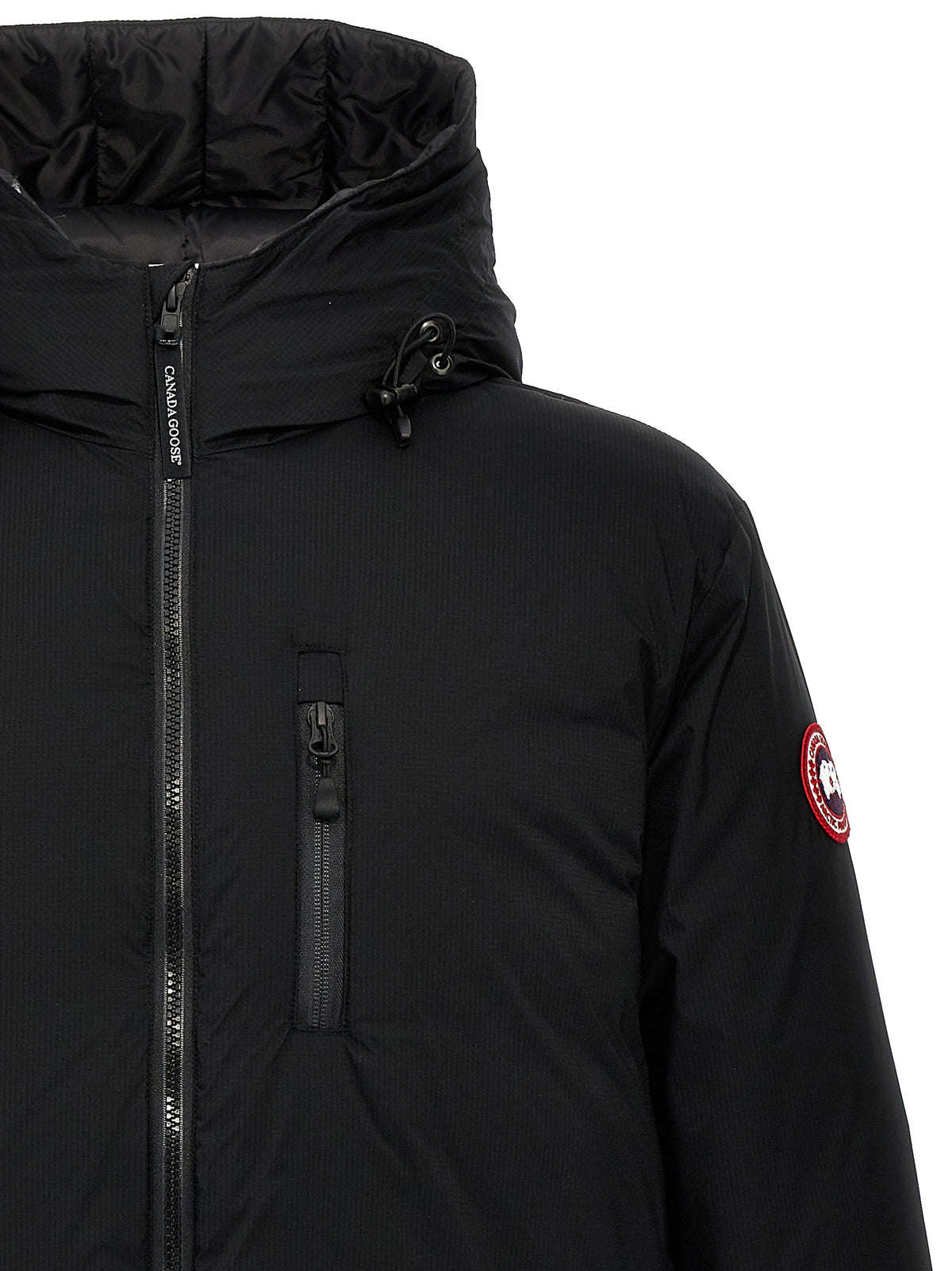 Experience the epitome of luxury with the Canada Goose Black Polyester Shell Jacket, where sophisticated craftsmanship meets unparalleled warmth for the discerning individual.