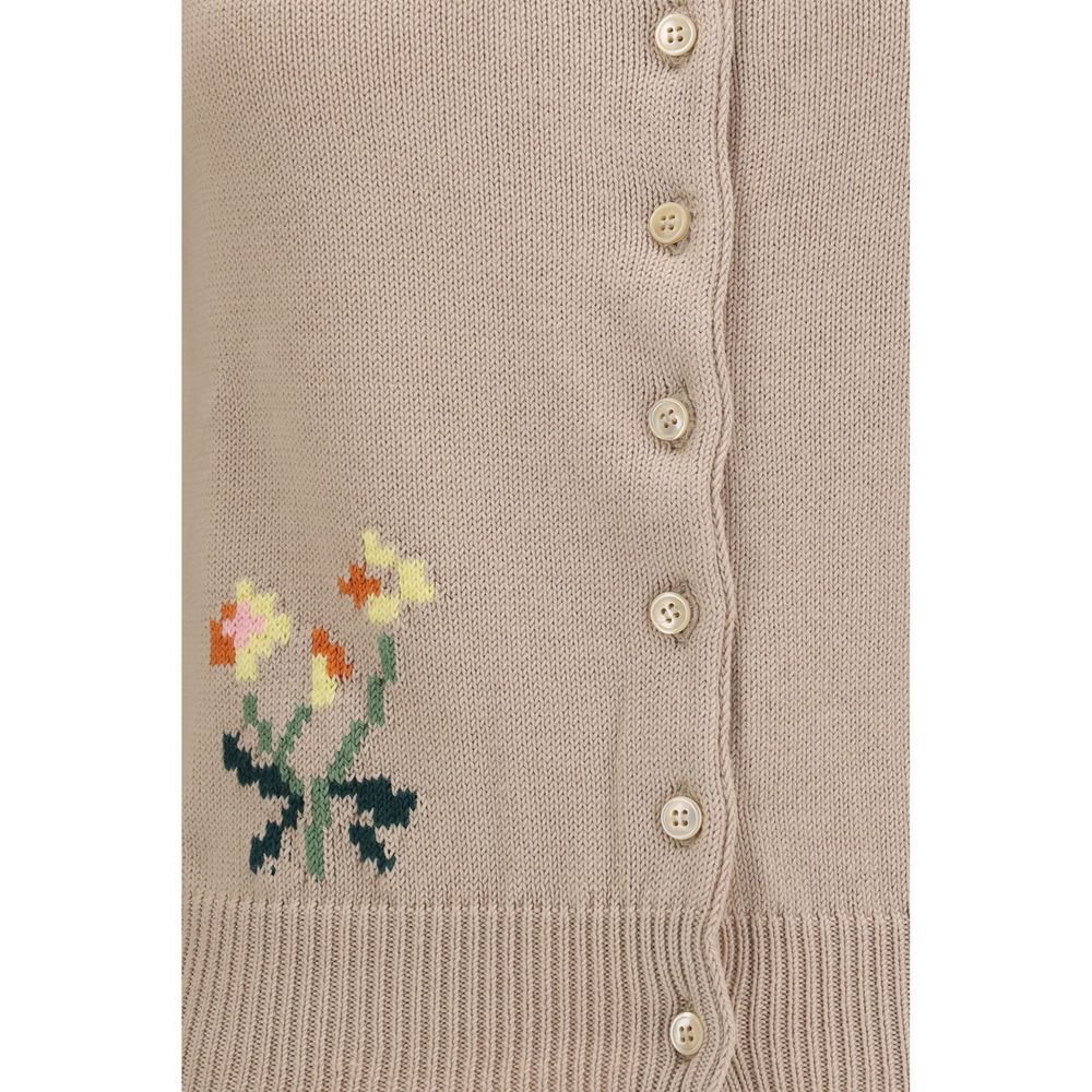 Max Mara Beige Cotton Cardigan - Timeless Elegance Redefined