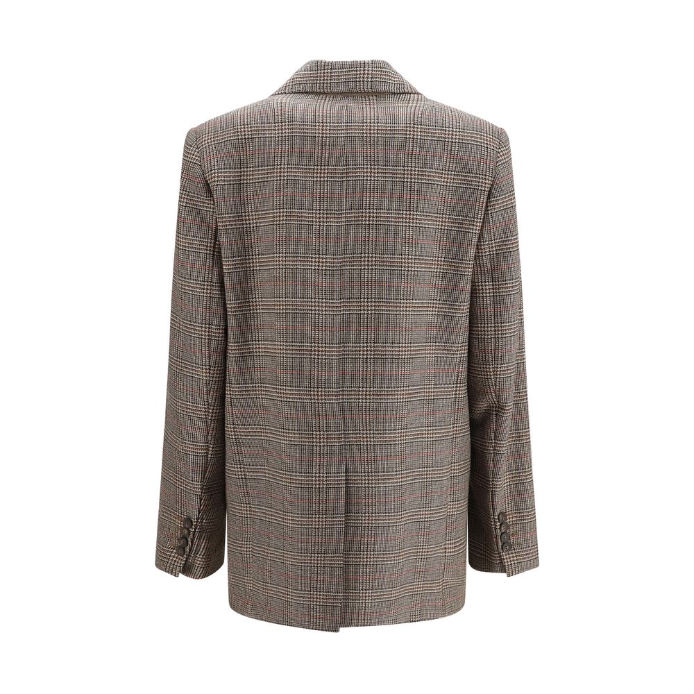 Max Mara Checked Pattern Wool Blazer - Timeless Elegance