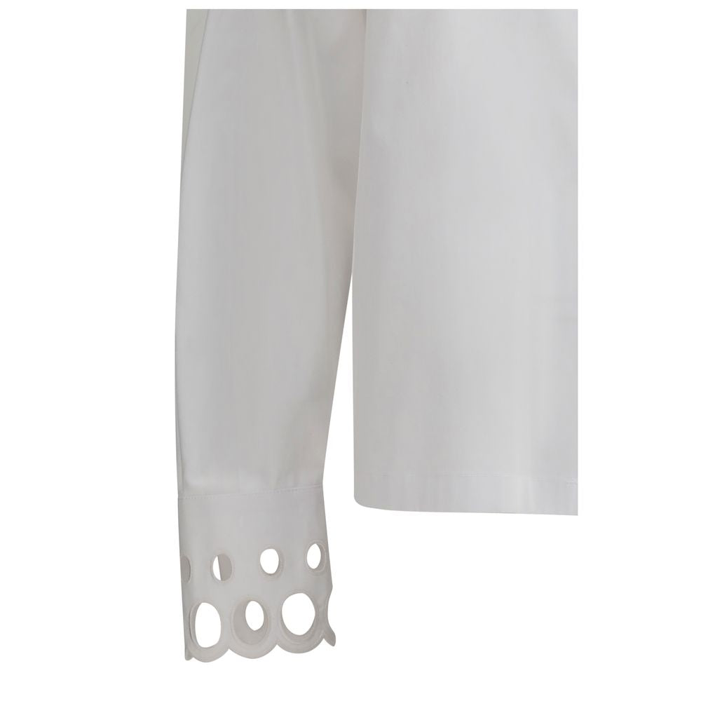 Max Mara White Cotton Dress Shirt - Timeless Elegance Redefined