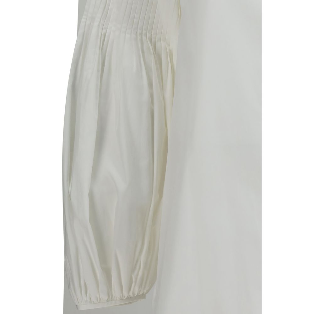 Max Mara White Cotton Blouse - Elegance Redefined in Haute Couture