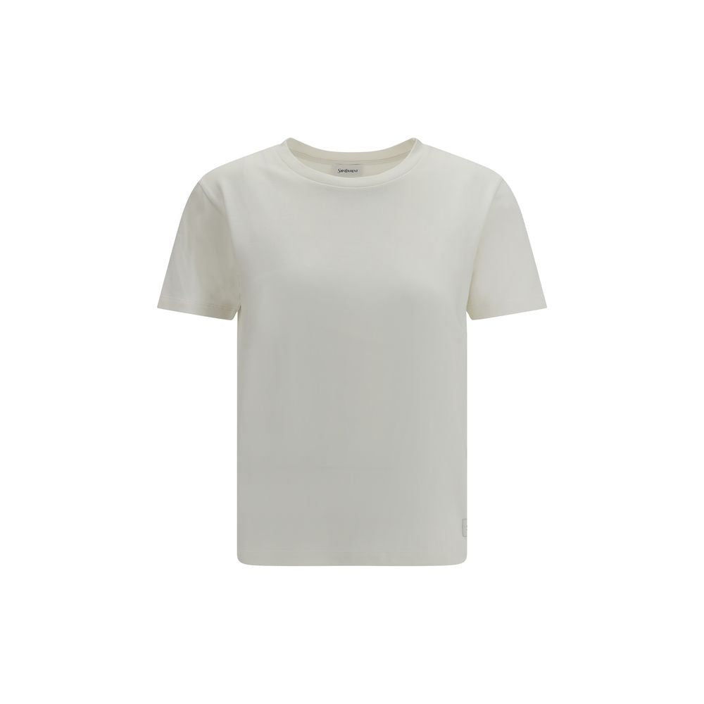 Saint Laurent White Cotton T-Shirt - Timeless Luxury Redefined