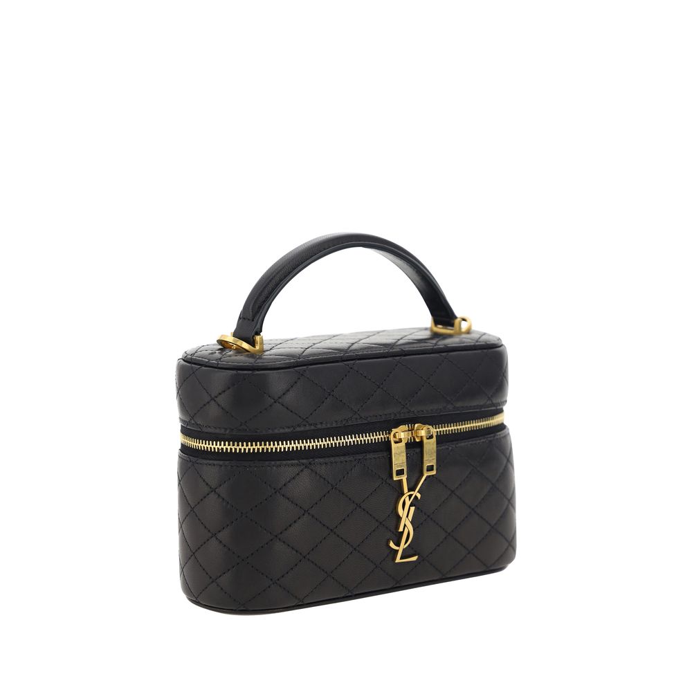 Elevate your style with the Saint Laurent Black Lamb Ovis Aries Shoulder Bag, a masterpiece of quilted luxury that embodies sophistication and timeless allure.