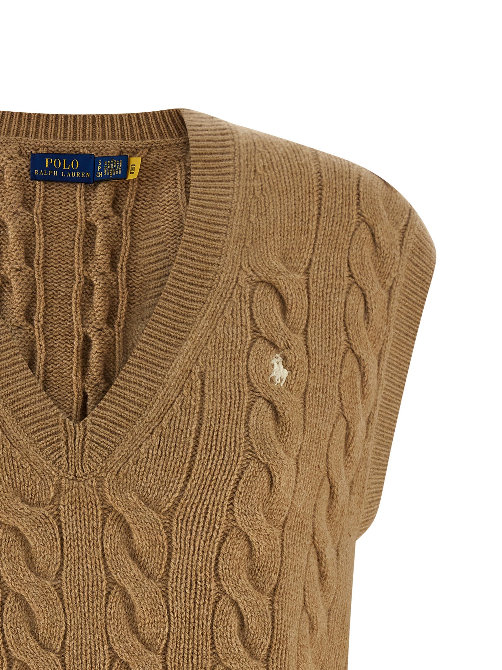Polo Ralph Lauren Beige Wool Sleeveless Jacket - Timeless Elegance