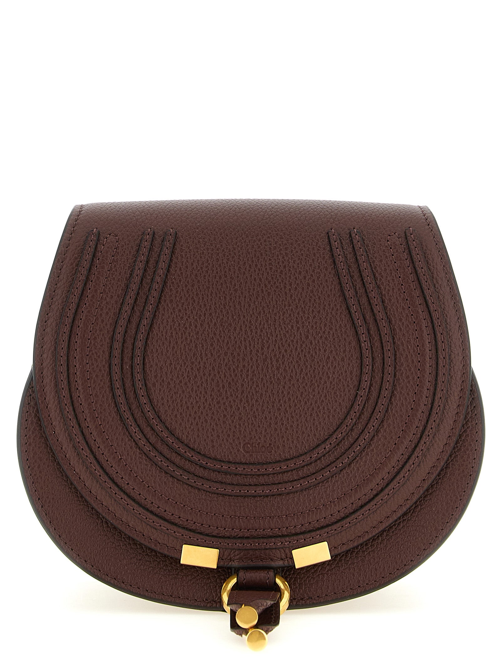 Indulge in the Chloé Brown Calfskin Crossbody Bag, a masterpiece of Italian craftsmanship, where luxurious garnet calfskin meets iconic design for timeless elegance.
