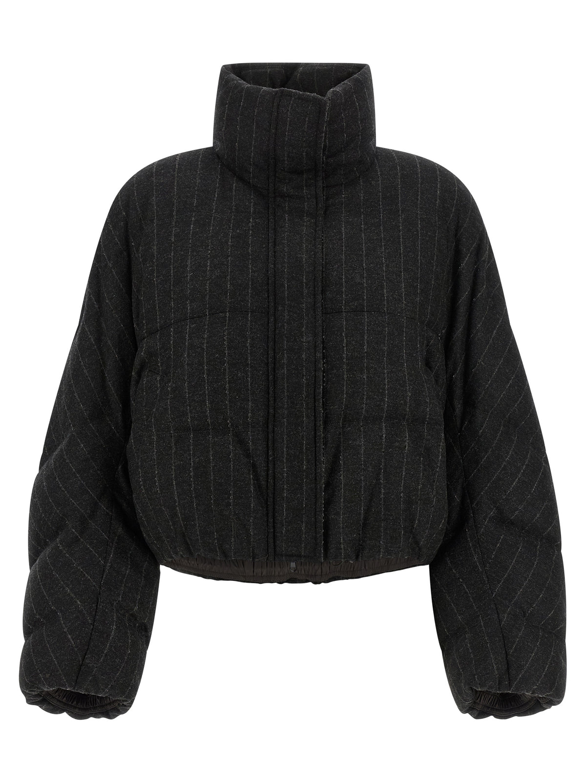 Elevate your wardrobe with the Brunello Cucinelli Gray Virgin Wool Full-Length Jacket, a masterpiece of luxury craftsmanship that embodies sophistication and timeless elegance.
