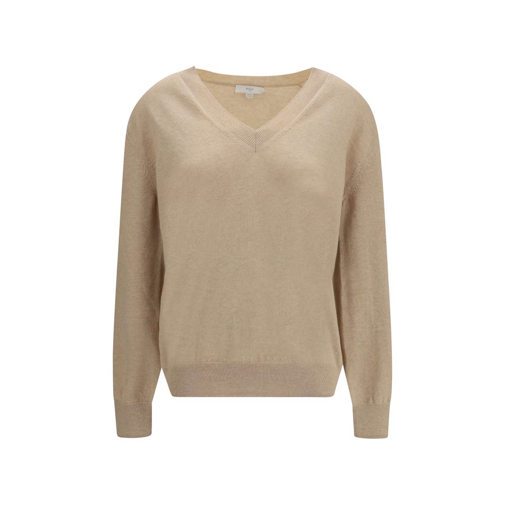 Indulge in the Malo Beige Cashmere Sweater, a masterpiece of 100% cashmere that embodies timeless elegance and sophistication for discerning individuals.