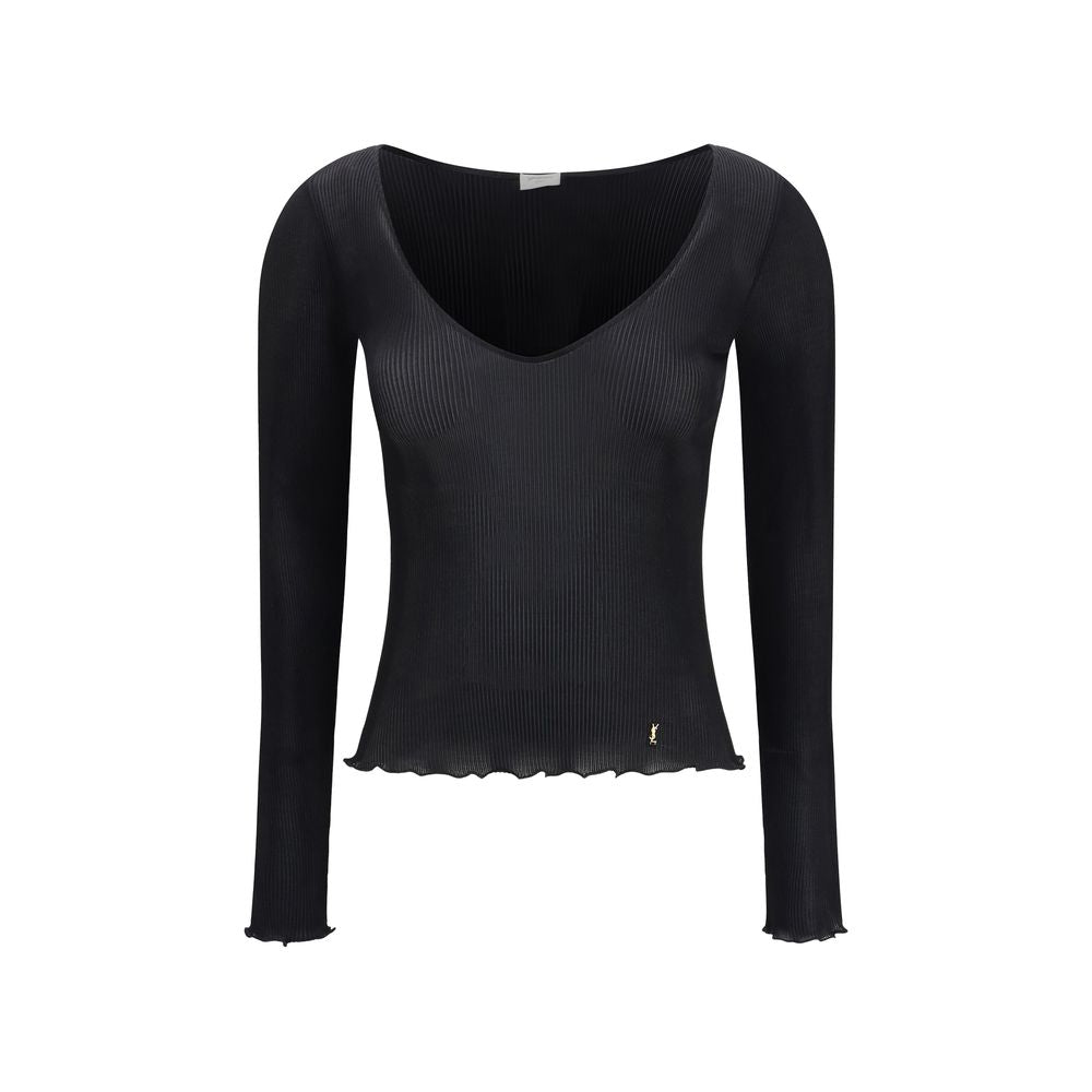 Saint Laurent Black Silk Blouse - Timeless Elegance in 100% Silk
