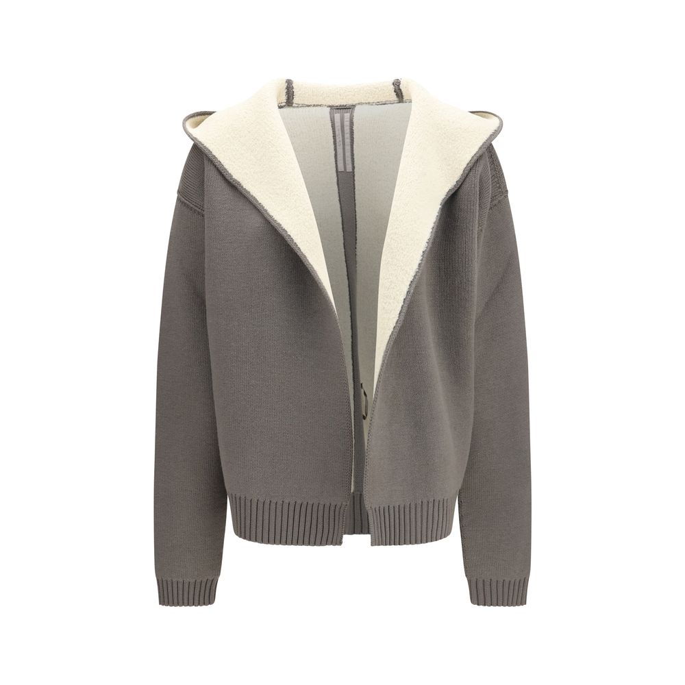 Rick Owens Gray Wool Oves Aries Hoodie - Timeless Luxury Redefined