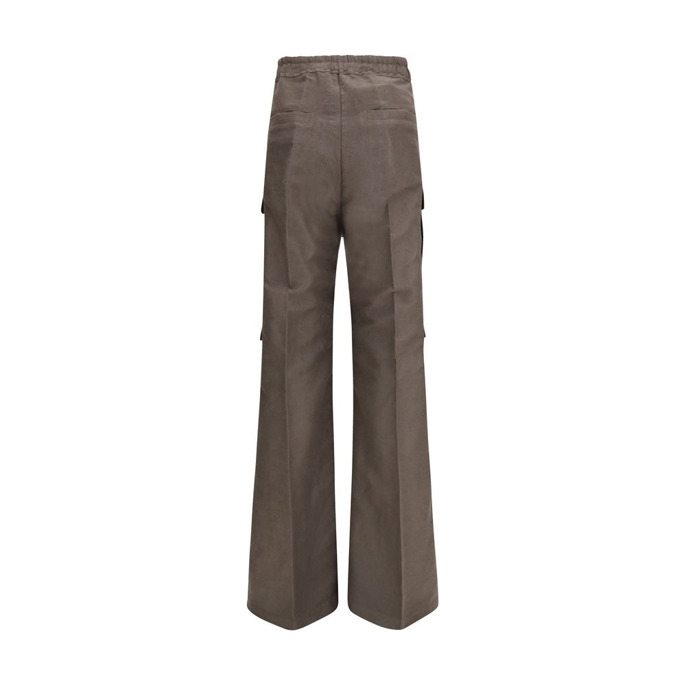 Rick Owens Gray Ramie Cargo Pants - Elevate Your Couture Wardrobe