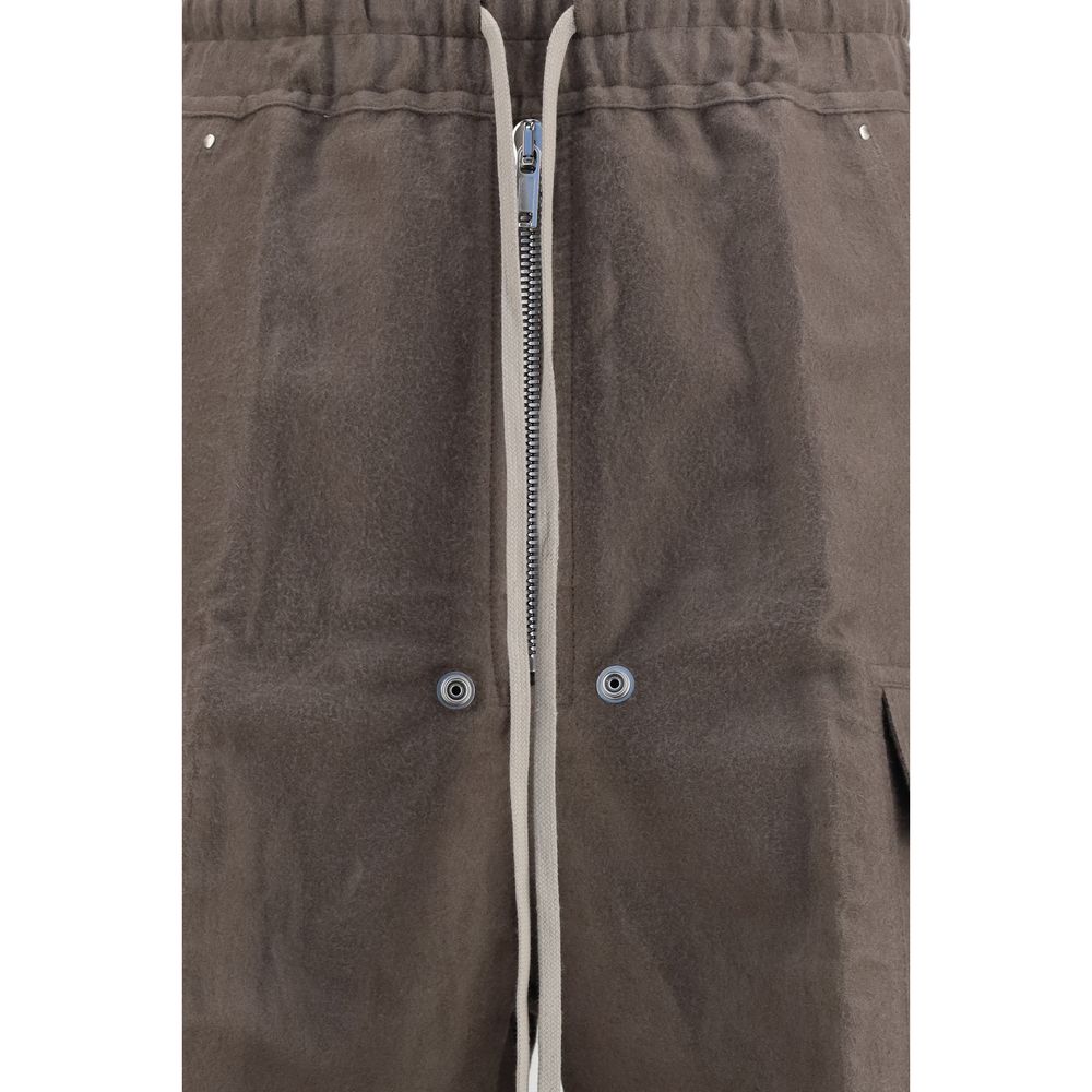Rick Owens Gray Ramie Cargo Pants - Elevate Your Style