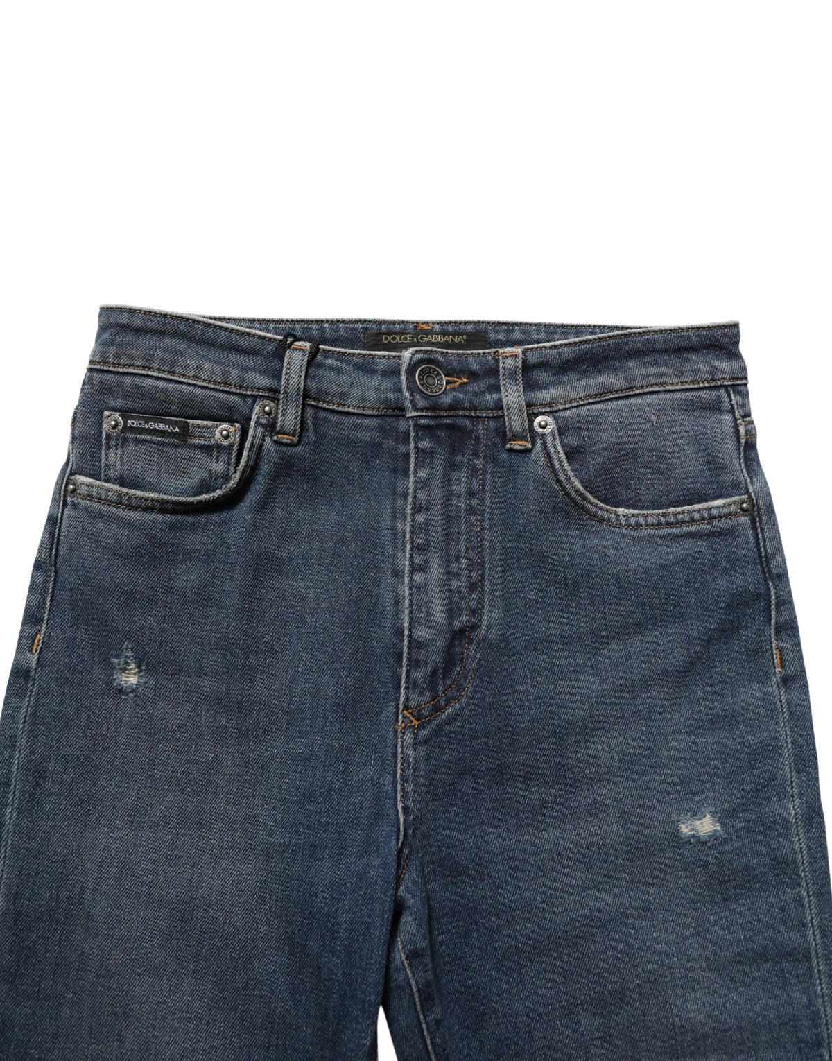 Dolce & Gabbana Distressed Blue Skinny Denim Jeans - Luxe Elegance