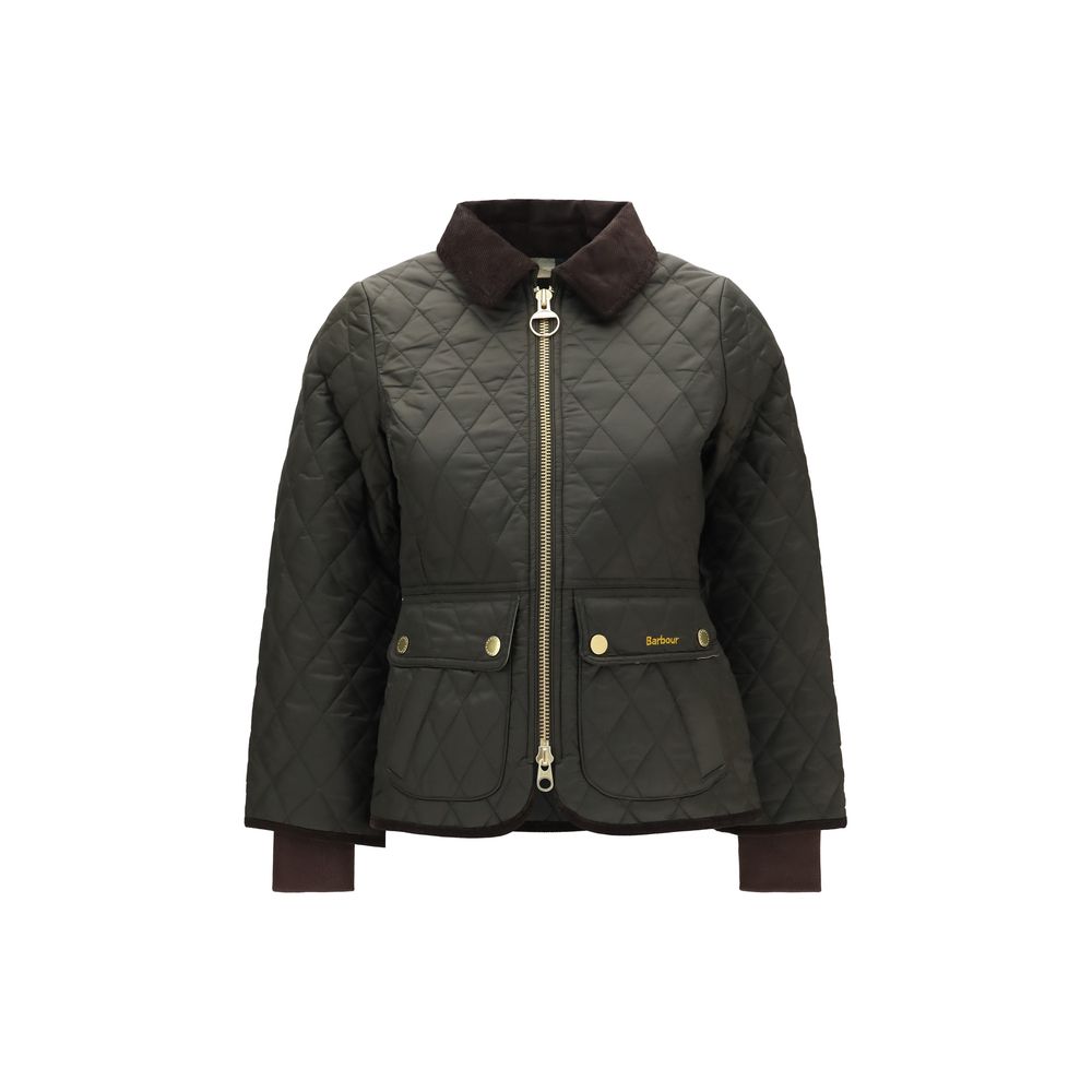 Elevate your autumn-winter wardrobe with the Barbour Bicolor Polyamide Shell Jacket, a masterpiece of diamond quilting and sophisticated design, perfect for the discerning individual.