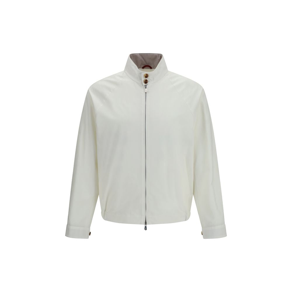 Indulge in the sophistication of the Brunello Cucinelli White Cotton Full-Length Jacket, a blend of luxury and functionality from the SS26 collection, crafted for the discerning individual.