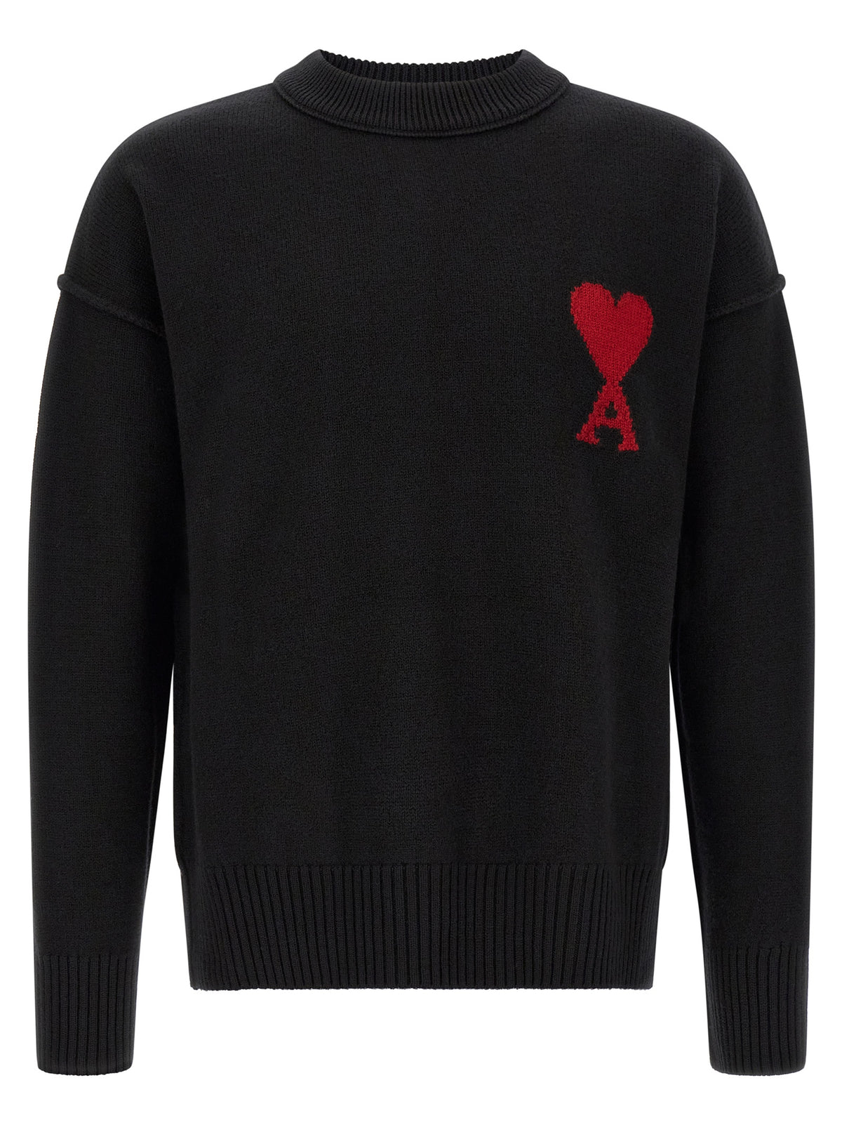 Ami Paris Black Wool Cardigan - Timeless Luxury Redefined