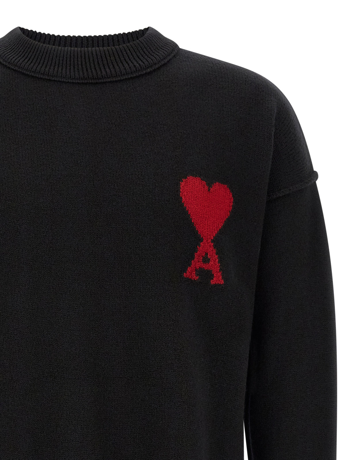 Ami Paris Black Wool Cardigan - Timeless Luxury Redefined