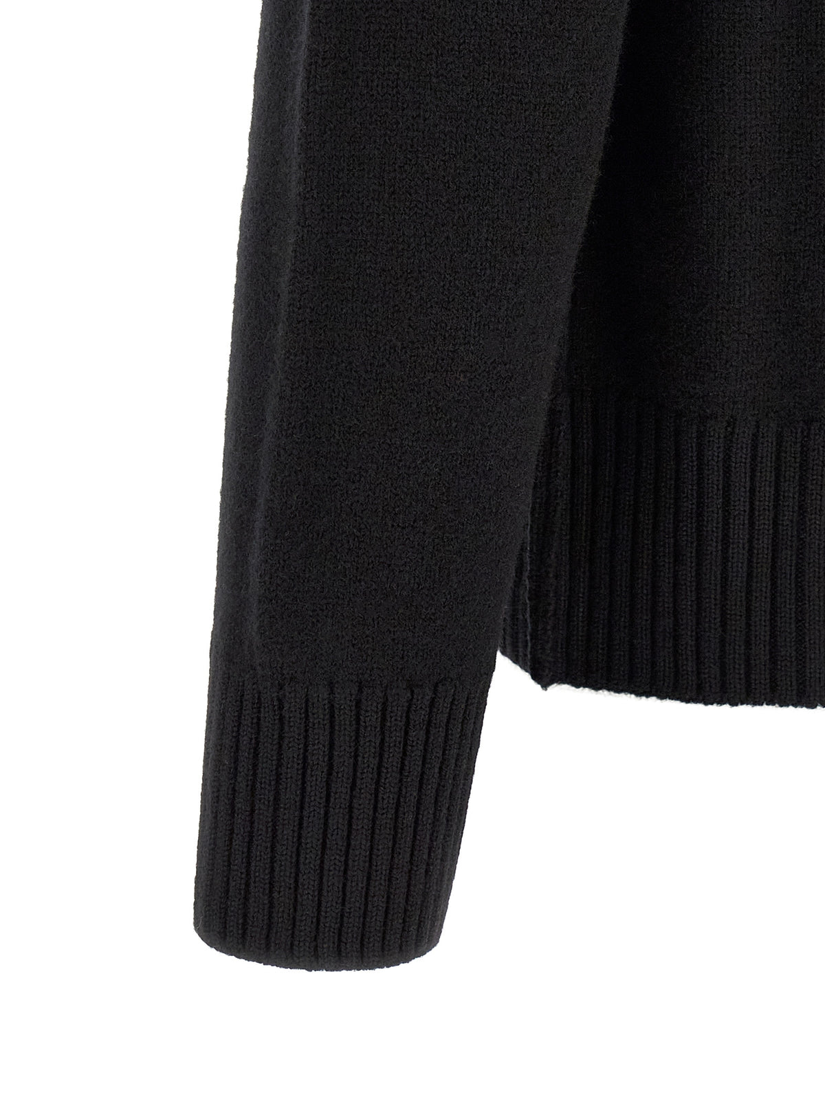 Ami Paris Black Wool Cardigan - Timeless Luxury Redefined