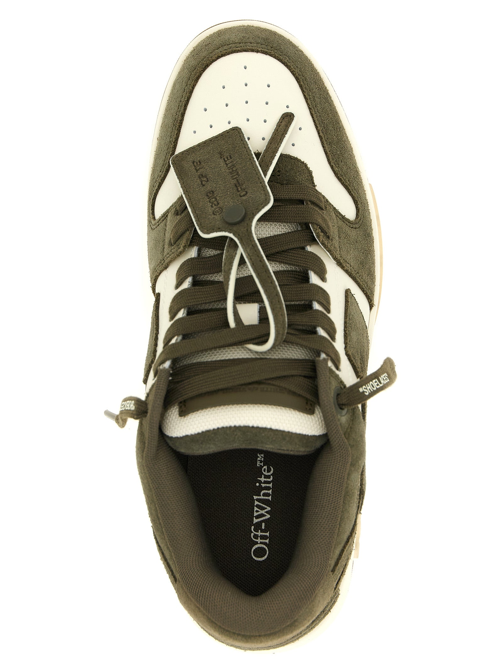 Elevate your style with Off-White Bicolor Cowhide Athletic Sneakers, where exquisite craftsmanship meets iconic design, perfect for the discerning urbanite.