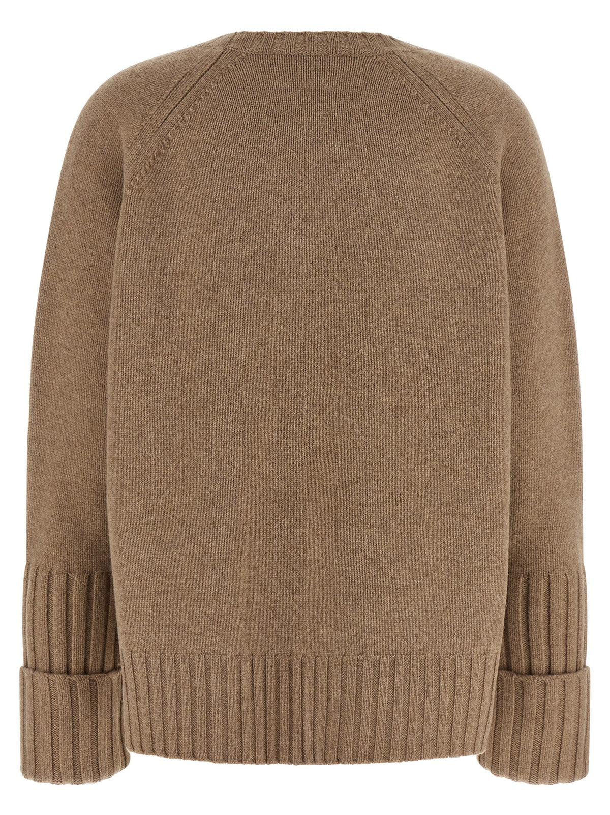 Elevate your wardrobe with the Tory Burch Beige Wool Cardigan, a masterpiece of artisanal craftsmanship in pure wool, perfect for sophisticated layering and timeless elegance.