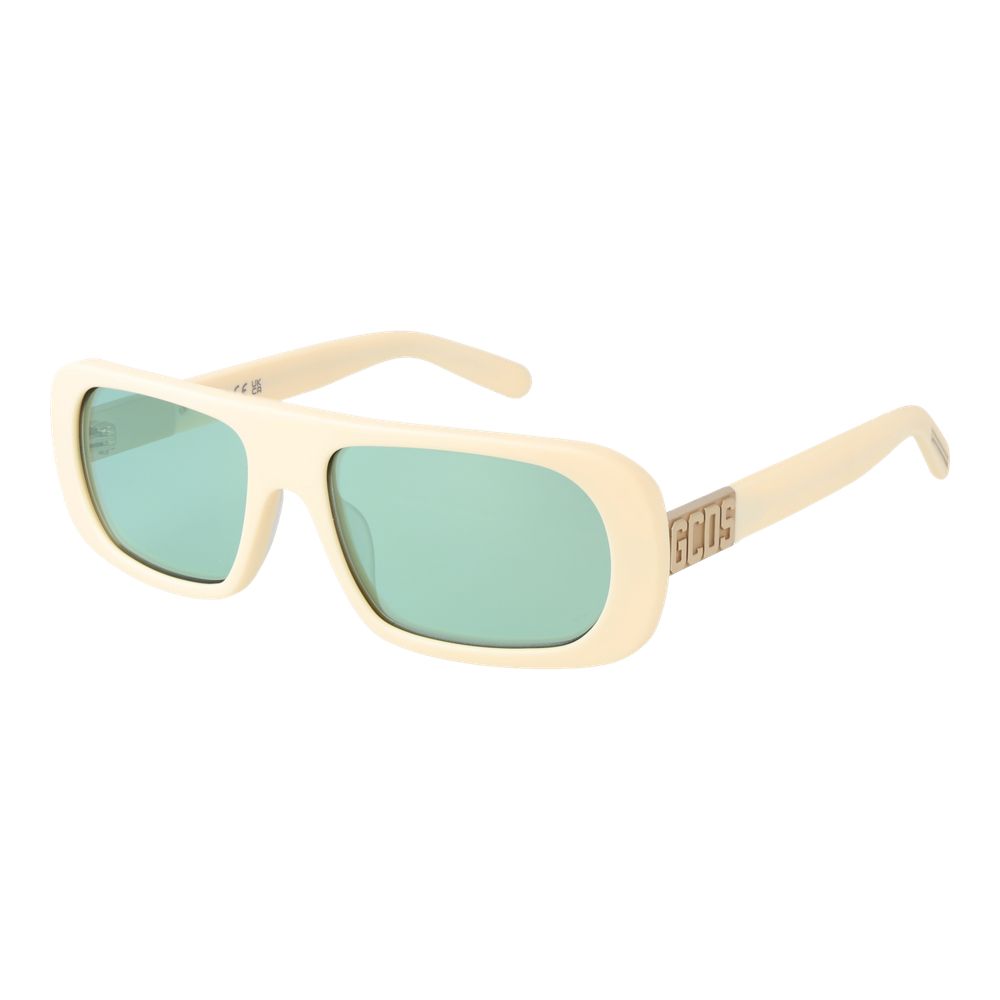 Indulge in the elegance of GCDS Cream Acetate Sunglasses, where premium craftsmanship meets timeless allure, perfect for those who embody sophistication and style.